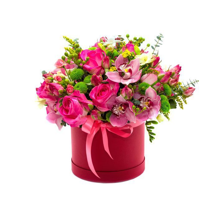 Композиция в шляпной коробке Аметист